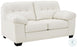 Donlen White Leather 2 Piece Living Room Set