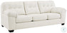 Donlen White Leather 2 Piece Living Room Set