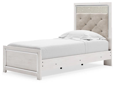 Altyra White Twin Bed Frame With LED