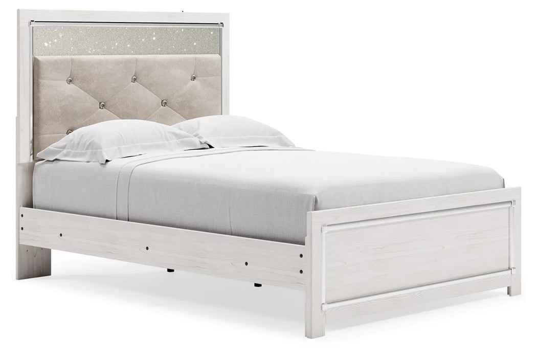 Altyra White Full Bed Frame With LED