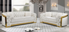 Oscar Beige/Gold 2 Piece Living Room Set