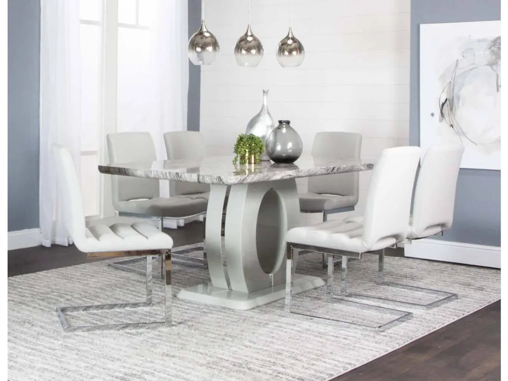 Dyane Light Gray 5 Piece Dining Set