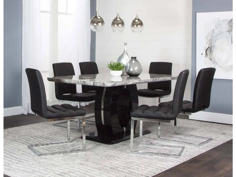 Dyane Black 7 Piece Dining Set