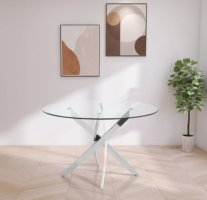 Round Silver Dining Table