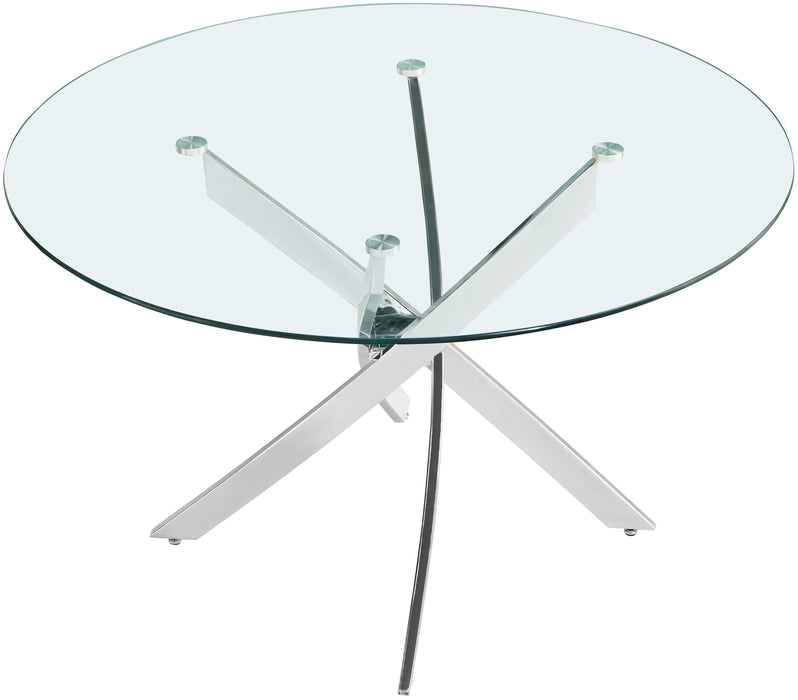 Round Silver Dining Table