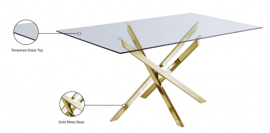 Rectangular Gold Dining Table