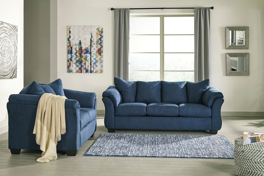 Darcy Blue 2 Piece Living Room Set