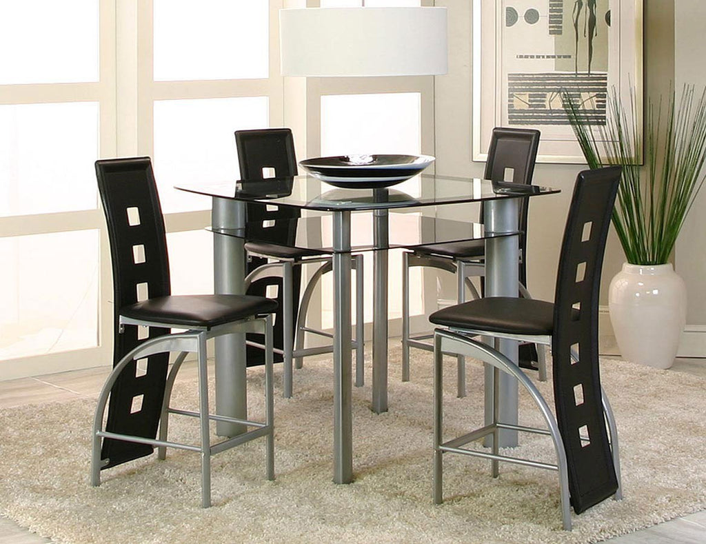 Valencia Black 5 Piece Counter Height Dining Set