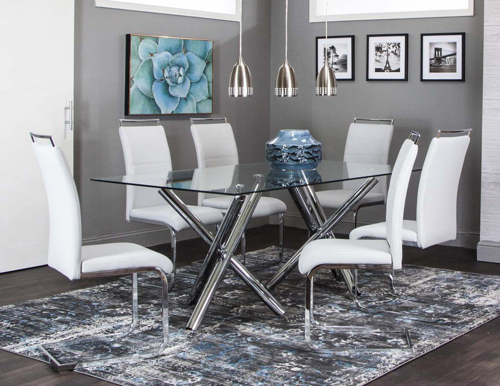 Mantis Light Gray 7 Piece Dining Room Set