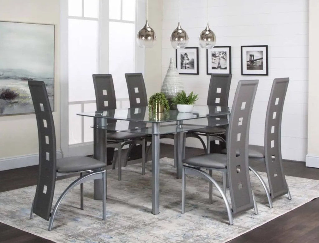 Valencia Gray 7 Piece Dining Room Set